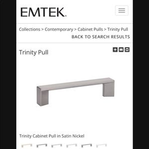 3 Emtek 6” Cabinet Pulls In Satin Nickel